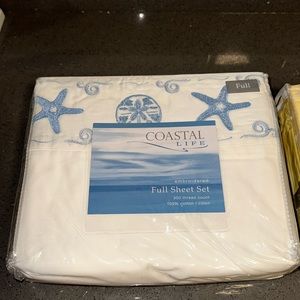 Coastal Life embroidered Full Sheet set